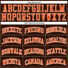 Load image into Gallery viewer, Custom Brown White Pinstripe Orange Authentic Basketball Jersey