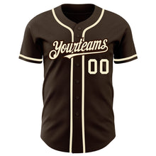 Загрузить изображение в средство просмотра галереи, Custom Brown Cream Authentic Baseball Jersey