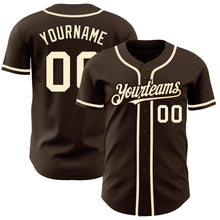 Загрузить изображение в средство просмотра галереи, Custom Brown Cream Authentic Baseball Jersey