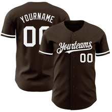 Загрузить изображение в средство просмотра галереи, Custom Brown White Authentic Baseball Jersey