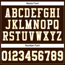 Load image into Gallery viewer, Custom Brown White-Old Gold Mesh Authentic Football Jersey