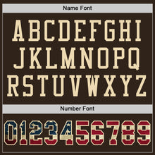 Загрузить изображение в средство просмотра галереи, Custom Brown Vintage USA Flag-City Cream Mesh Authentic Football Jersey