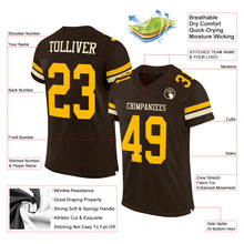 Загрузить изображение в средство просмотра галереи, Custom Brown Gold-Cream Mesh Authentic Football Jersey