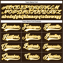 Charger l'image dans la galerie, Custom Brown White-Gold Hockey Lace Neck Jersey