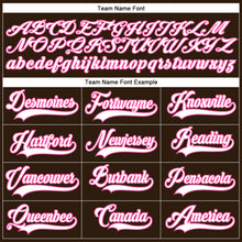 Charger l'image dans la galerie, Custom Brown White-Pink Hockey Lace Neck Jersey