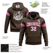 Laden Sie das Bild in den Galerie-Viewer, Custom Stitched Brown White-Pink Football Pullover Sweatshirt Hoodie