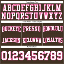 Laden Sie das Bild in den Galerie-Viewer, Custom Stitched Brown White-Pink Football Pullover Sweatshirt Hoodie
