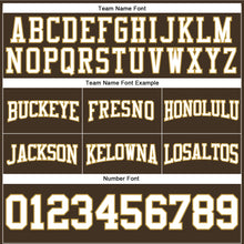 Laden Sie das Bild in den Galerie-Viewer, Custom Stitched Brown White-Old Gold Football Pullover Sweatshirt Hoodie