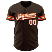 Charger l'image dans la galerie, Custom Brown White-Orange Authentic Baseball Jersey