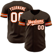 Charger l'image dans la galerie, Custom Brown White-Orange Authentic Baseball Jersey