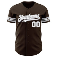 Charger l'image dans la galerie, Custom Brown White-Gray Authentic Baseball Jersey