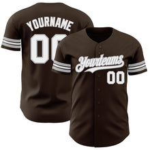 Charger l'image dans la galerie, Custom Brown White-Gray Authentic Baseball Jersey