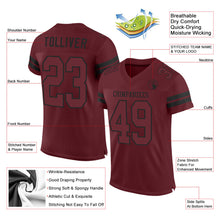 Load image into Gallery viewer, Custom Burgundy Burgundy-Black Mesh Authentic Football Jersey