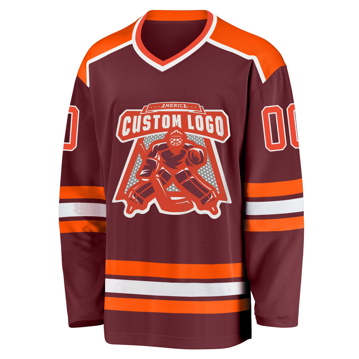 Cheap Custom Burgundy Orange-White Hockey Jersey Free Shipping –  CustomJerseysPro