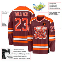 Загрузить изображение в средство просмотра галереи, Custom Burgundy Orange-White Hockey Jersey