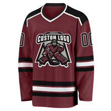 Загрузить изображение в средство просмотра галереи, Custom Burgundy Black-White Hockey Jersey