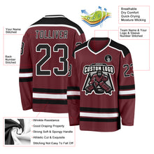Загрузить изображение в средство просмотра галереи, Custom Burgundy Black-White Hockey Jersey