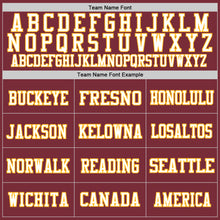 Load image into Gallery viewer, Custom Burgundy Gold-White Mesh Authentic Football Jersey