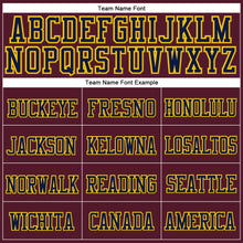 Load image into Gallery viewer, Custom Burgundy Navy-Gold Stitched Cuffed Knit Hat