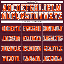 Laden Sie das Bild in den Galerie-Viewer, Custom Burgundy Orange-White Stitched Cuffed Knit Hat