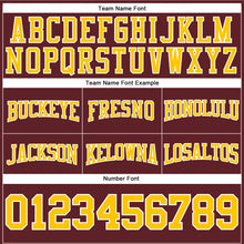 Загрузить изображение в средство просмотра галереи, Custom Stitched Burgundy Gold-White Football Pullover Sweatshirt Hoodie
