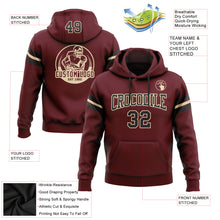 Загрузить изображение в средство просмотра галереи, Custom Stitched Burgundy Black-Cream Football Pullover Sweatshirt Hoodie