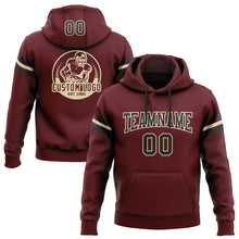 Загрузить изображение в средство просмотра галереи, Custom Stitched Burgundy Black-Cream Football Pullover Sweatshirt Hoodie