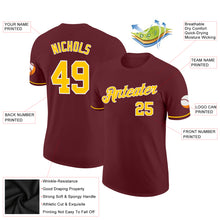 Load image into Gallery viewer, Custom Burgundy Gold-White Performance T-Shirt