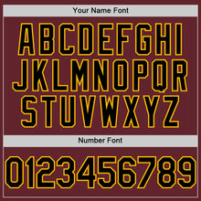 Load image into Gallery viewer, Custom Burgundy Black-Gold Performance T-Shirt