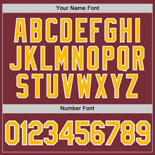 Laden Sie das Bild in den Galerie-Viewer, Custom Burgundy Gold-White Authentic Baseball Jersey