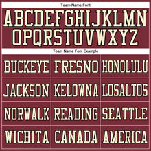 Load image into Gallery viewer, Custom Burgundy Cream-Black Mesh Authentic Football Jersey