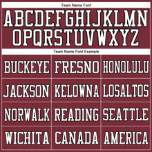 Load image into Gallery viewer, Custom Burgundy White-Black Mesh Authentic Football Jersey