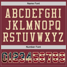 Charger l'image dans la galerie, Custom Burgundy Vintage USA Flag-City Cream Mesh Authentic Football Jersey