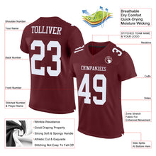 Charger l'image dans la galerie, Custom Burgundy White Mesh Authentic Football Jersey