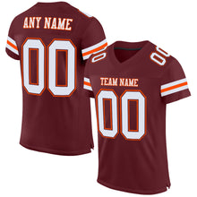 Charger l'image dans la galerie, Custom Burgundy White-Orange Mesh Authentic Football Jersey