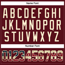 Загрузить изображение в средство просмотра галереи, Custom Burgundy Vintage USA Flag Black-Cream Hockey Lace Neck Jersey