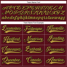 Загрузить изображение в средство просмотра галереи, Custom Burgundy Old Gold-Black Hockey Lace Neck Jersey