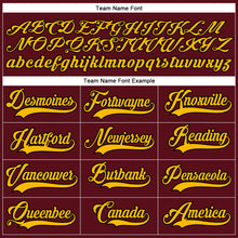 Загрузить изображение в средство просмотра галереи, Custom Burgundy Gold-Black Hockey Lace Neck Jersey