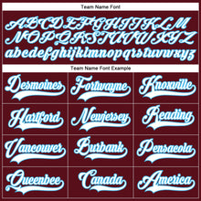 Загрузить изображение в средство просмотра галереи, Custom Burgundy White-Sky Blue Hockey Lace Neck Jersey