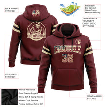 Загрузить изображение в средство просмотра галереи, Custom Stitched Burgundy Vintage USA Flag City Cream-Black Football Pullover Sweatshirt Hoodie