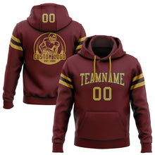 Загрузить изображение в средство просмотра галереи, Custom Stitched Burgundy Old Gold-Black Football Pullover Sweatshirt Hoodie
