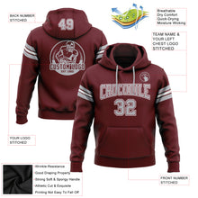 Load image into Gallery viewer, Custom Stitched Burgundy Gray-White Football Pullover Sweatshirt Hoodie

