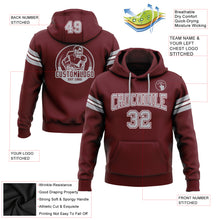 Загрузить изображение в средство просмотра галереи, Custom Stitched Burgundy Gray-White Football Pullover Sweatshirt Hoodie