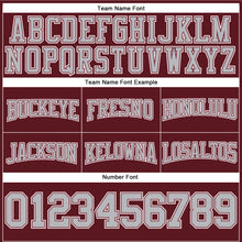 Load image into Gallery viewer, Custom Stitched Burgundy Gray-White Football Pullover Sweatshirt Hoodie
