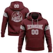 Загрузить изображение в средство просмотра галереи, Custom Stitched Burgundy Gray-White Football Pullover Sweatshirt Hoodie