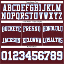 Загрузить изображение в средство просмотра галереи, Custom Stitched Burgundy White-Light Blue Football Pullover Sweatshirt Hoodie