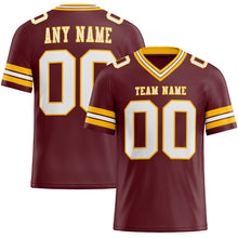 Charger l'image dans la galerie, Custom Burgundy White-Gold Authentic Football Jersey
