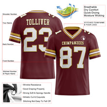 Charger l'image dans la galerie, Custom Burgundy White-Old Gold Authentic Football Jersey