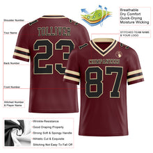 Charger l'image dans la galerie, Custom Burgundy Black-City Cream Authentic Football Jersey