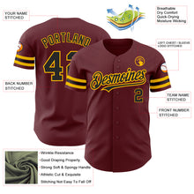 Load image into Gallery viewer, Custom Burgundy Black-Gold Authentic Baseball Jersey
